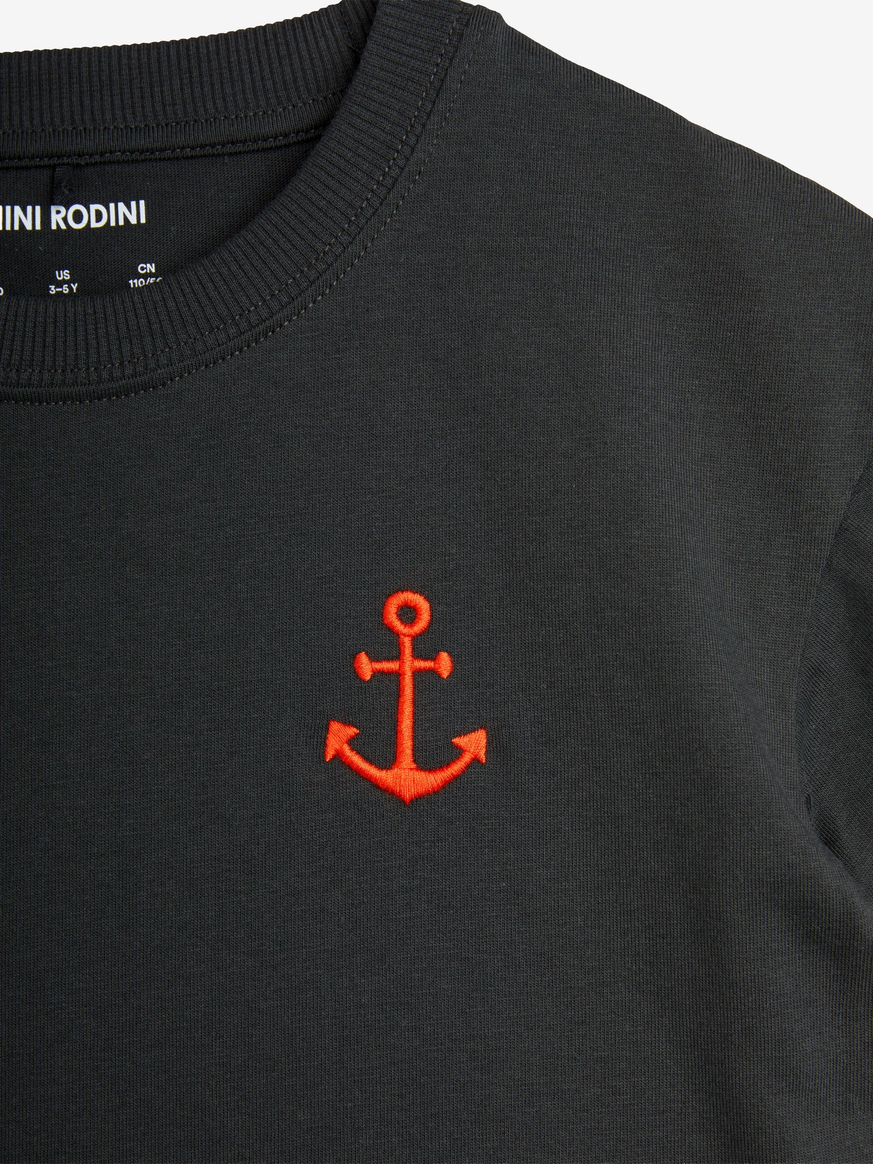 Mini Rodini Kids Anchor T-Shirt in Black