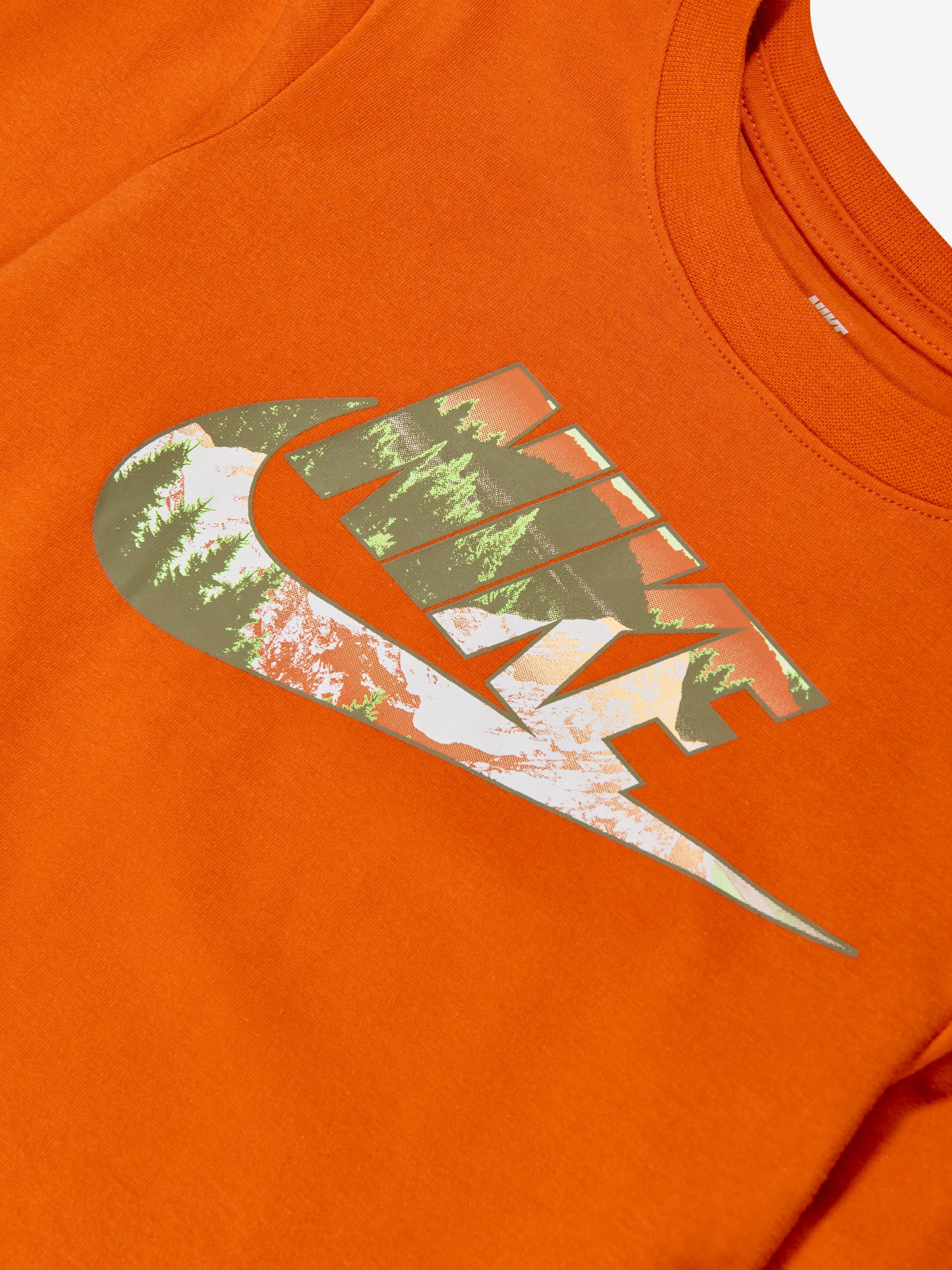 Nike Boys Snowscape AOP Fill T-Shirt in Orange