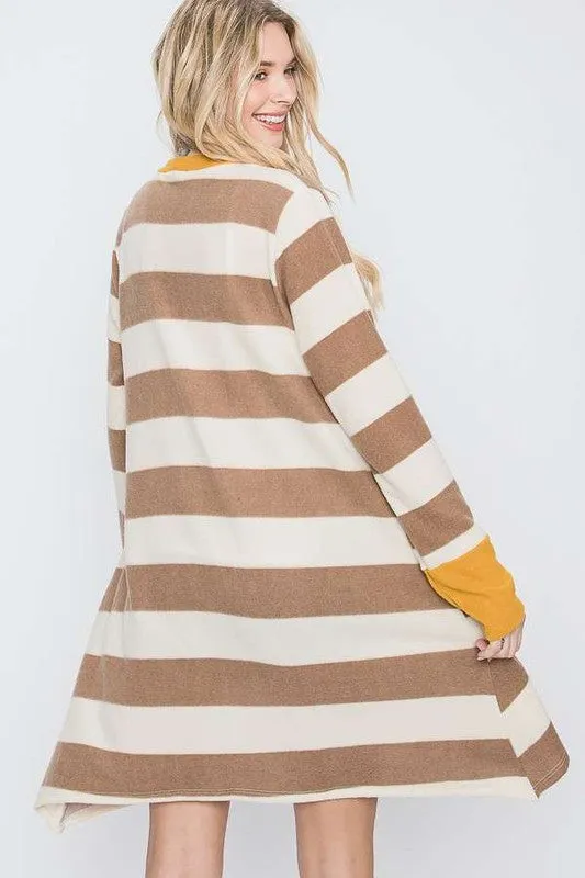 Olivia Striped Draped Cardigan