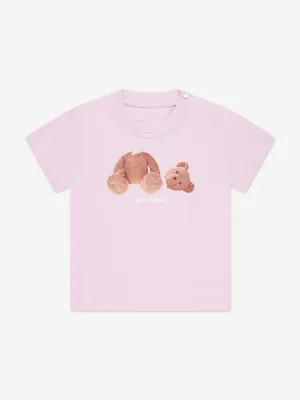 Palm Angels Baby Girls Bear T-Shirt in Purple