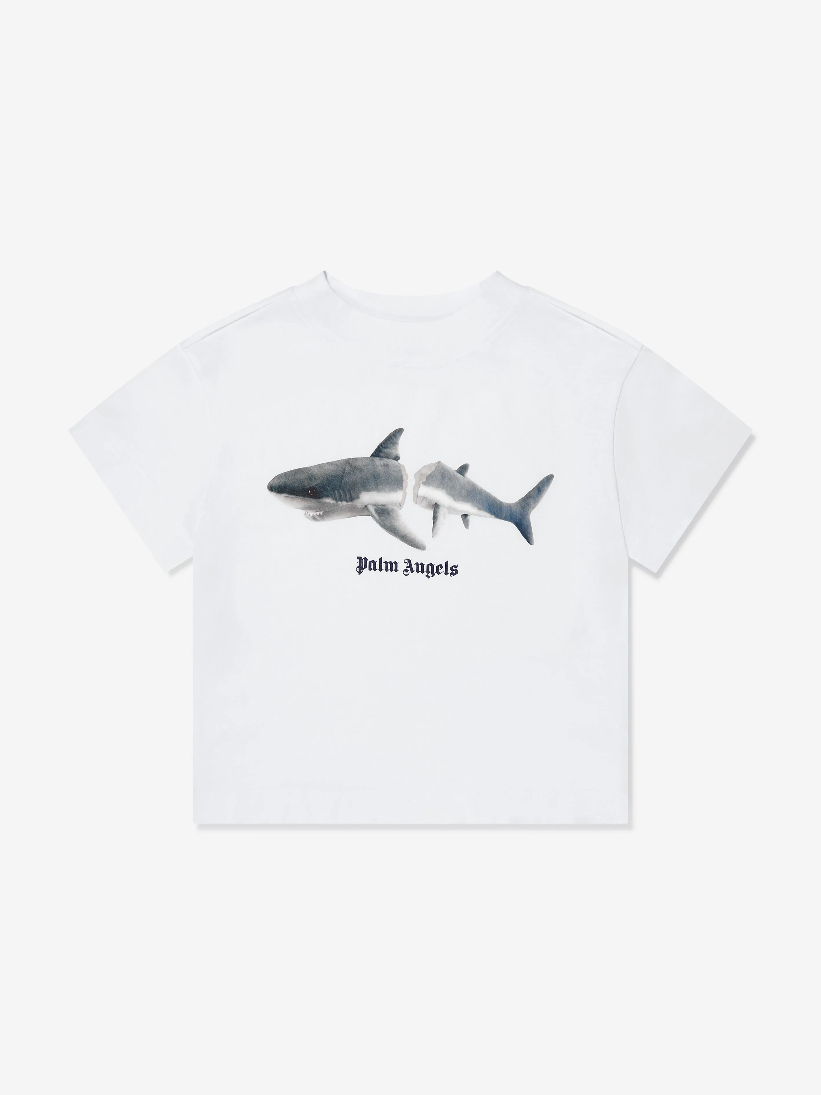 Palm Angels Boys Shark T-Shirt in White