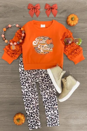 "Fall Vibes" Orange Cheetah Legging Set