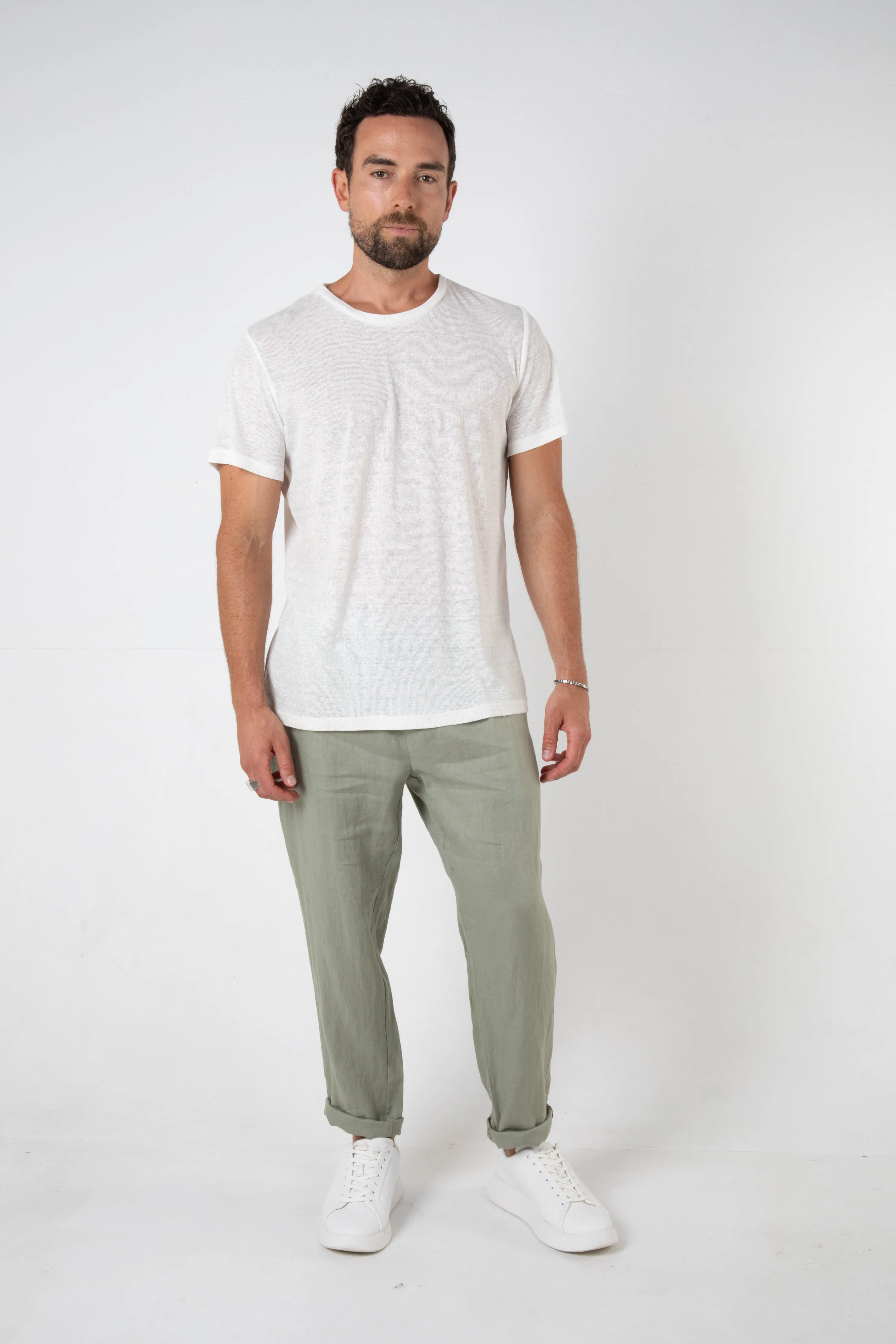 RAVELLO LINEN PANT - SAGE