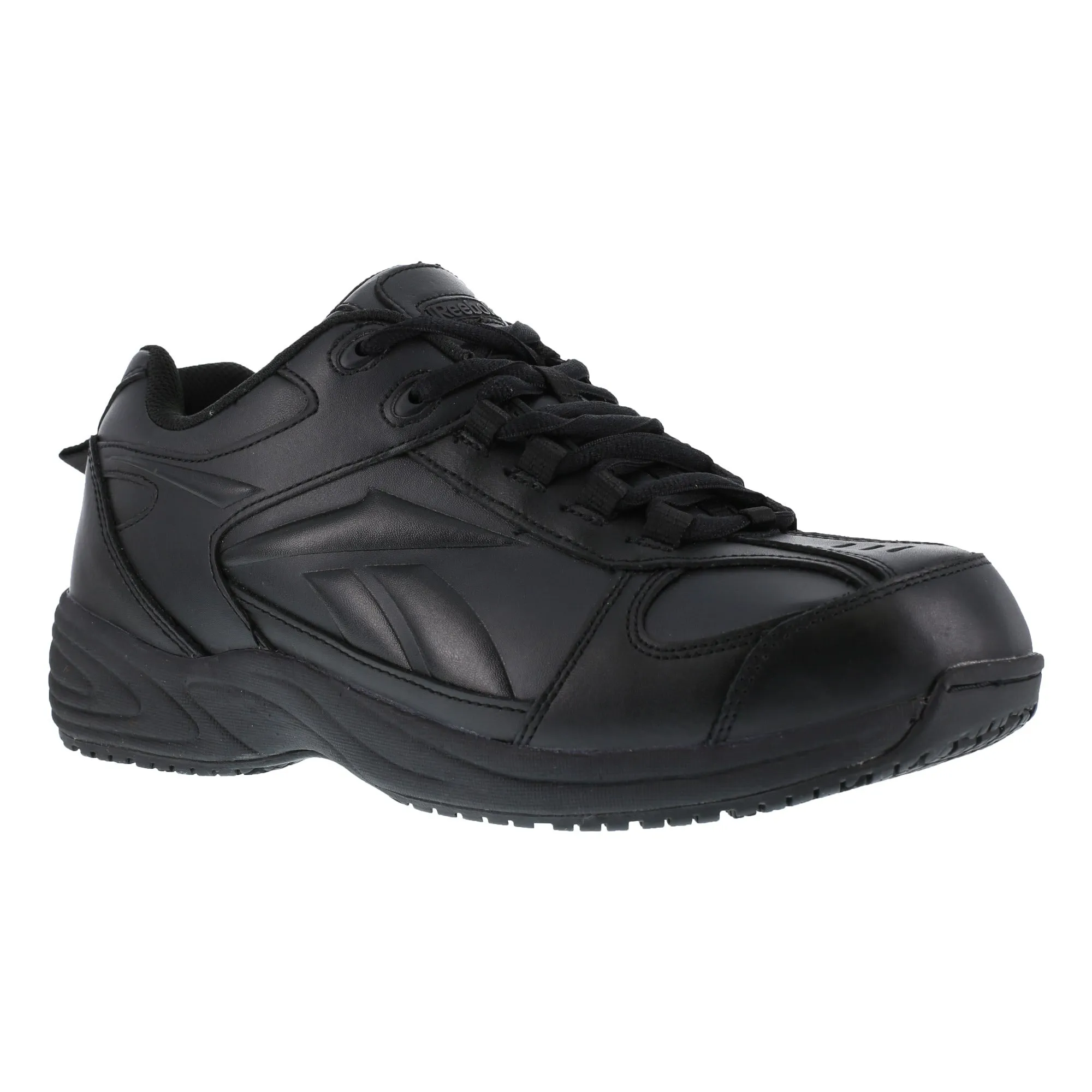 Reebok Womens Black Leather Street Sport Jogger Oxford Jorie Soft Toe