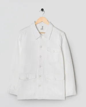 Relaxed Denim Work Jacket White