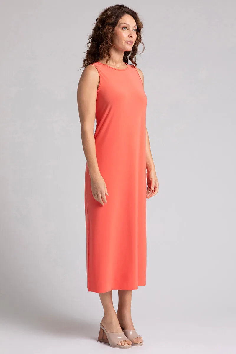 Reversible Slit Tank Dress | Coral