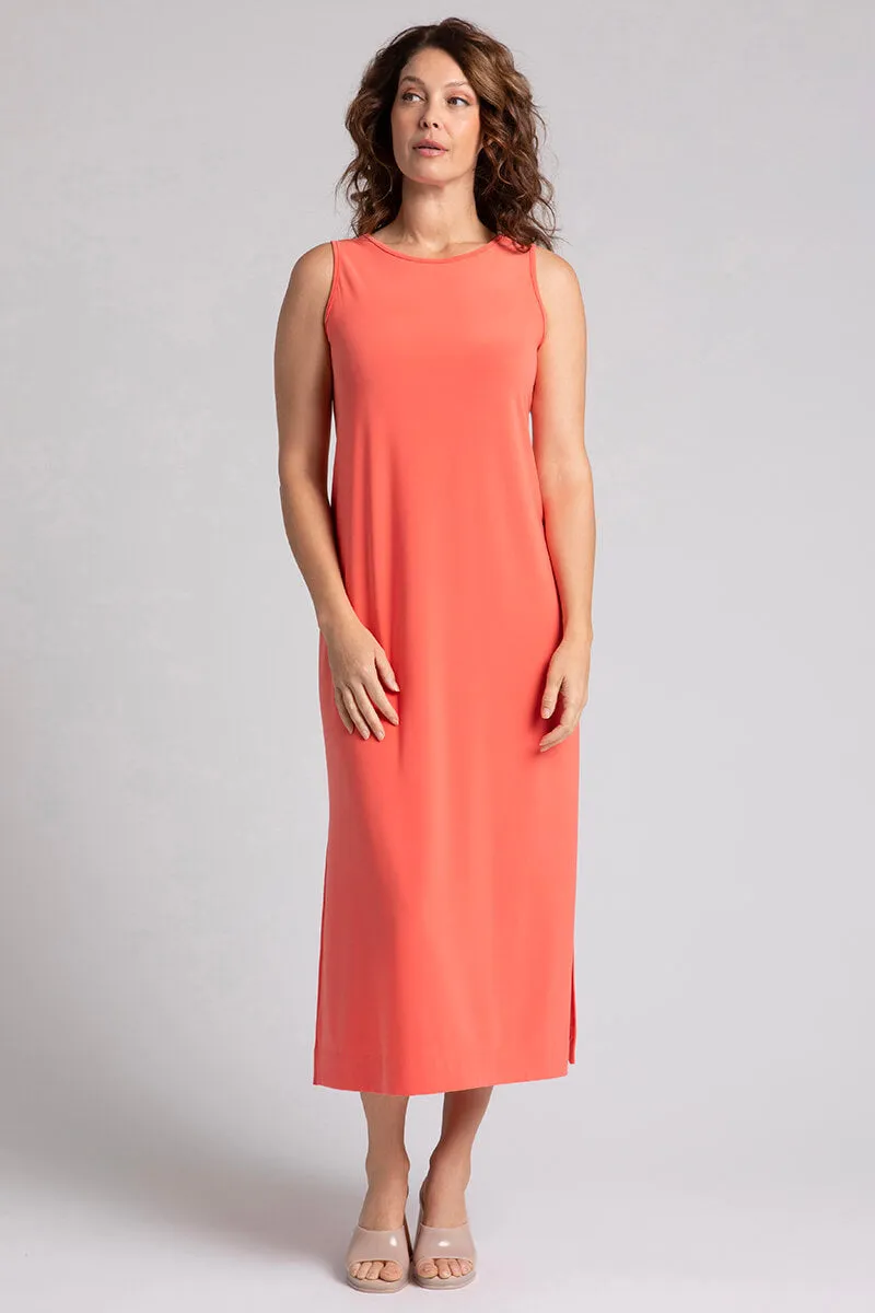 Reversible Slit Tank Dress | Coral