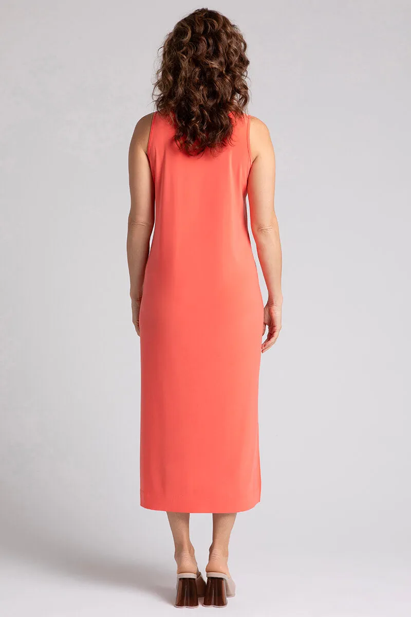 Reversible Slit Tank Dress | Coral