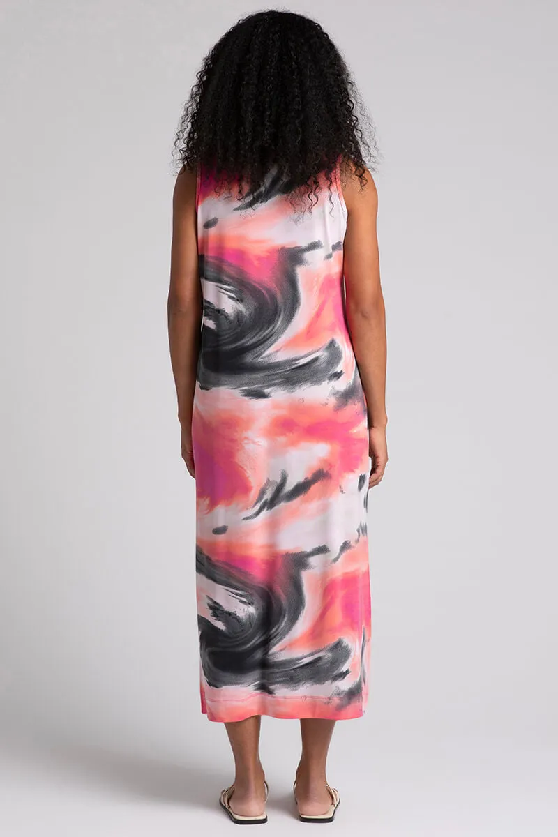 Reversible Slit Tank Dress | Marble Print