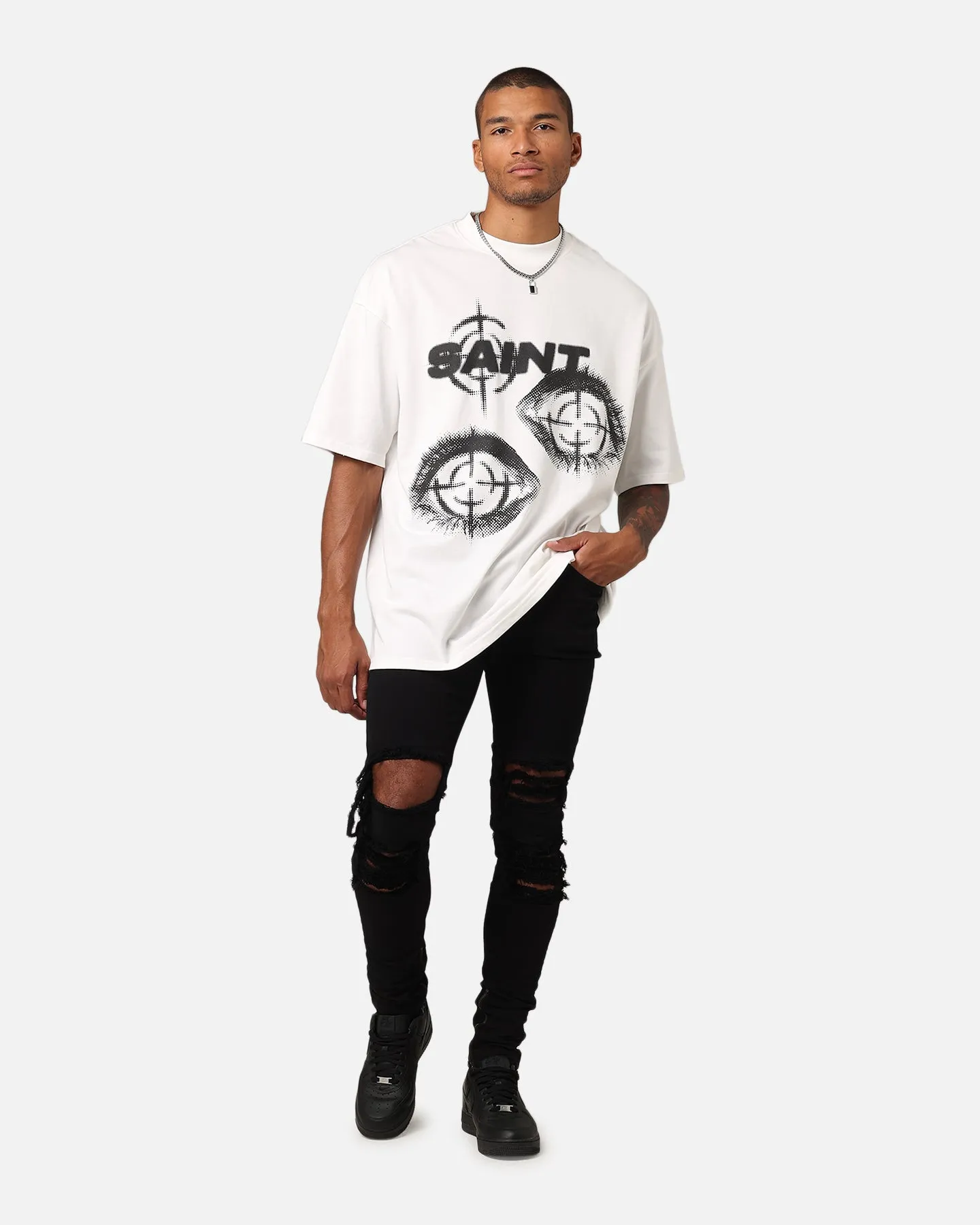 Saint Morta Save My Soul T-Shirt Off-White