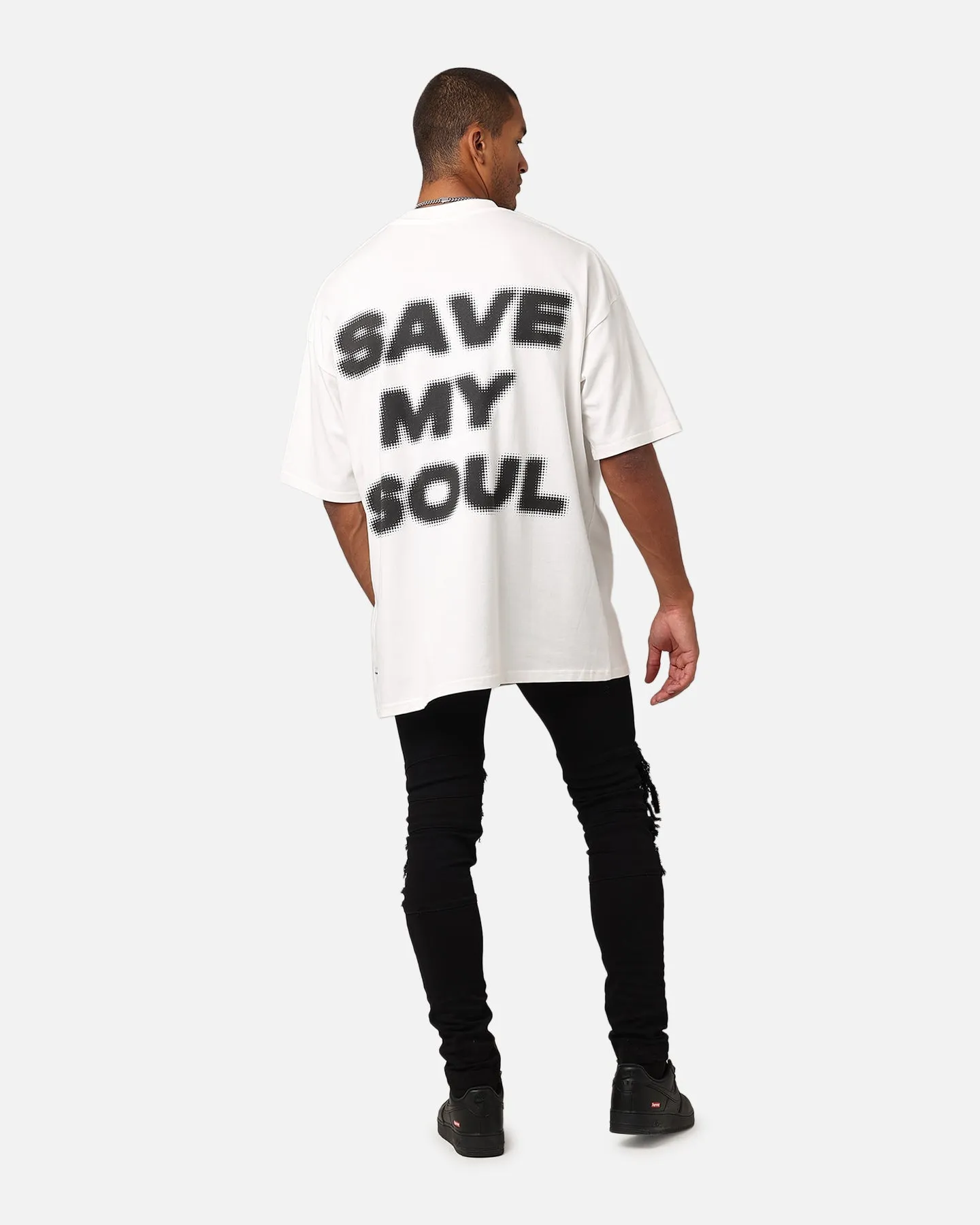 Saint Morta Save My Soul T-Shirt Off-White