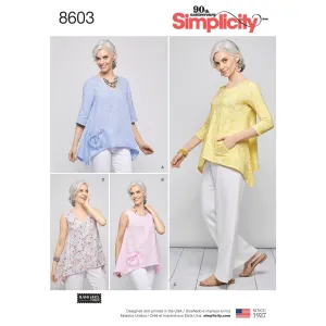 Simplicity Pattern S8603 Misses' Pullover Tops by Elaine Heigl