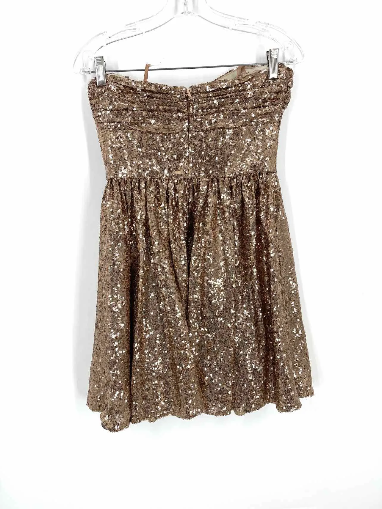 Size 2 Gold Sequined NEW Designer Dress