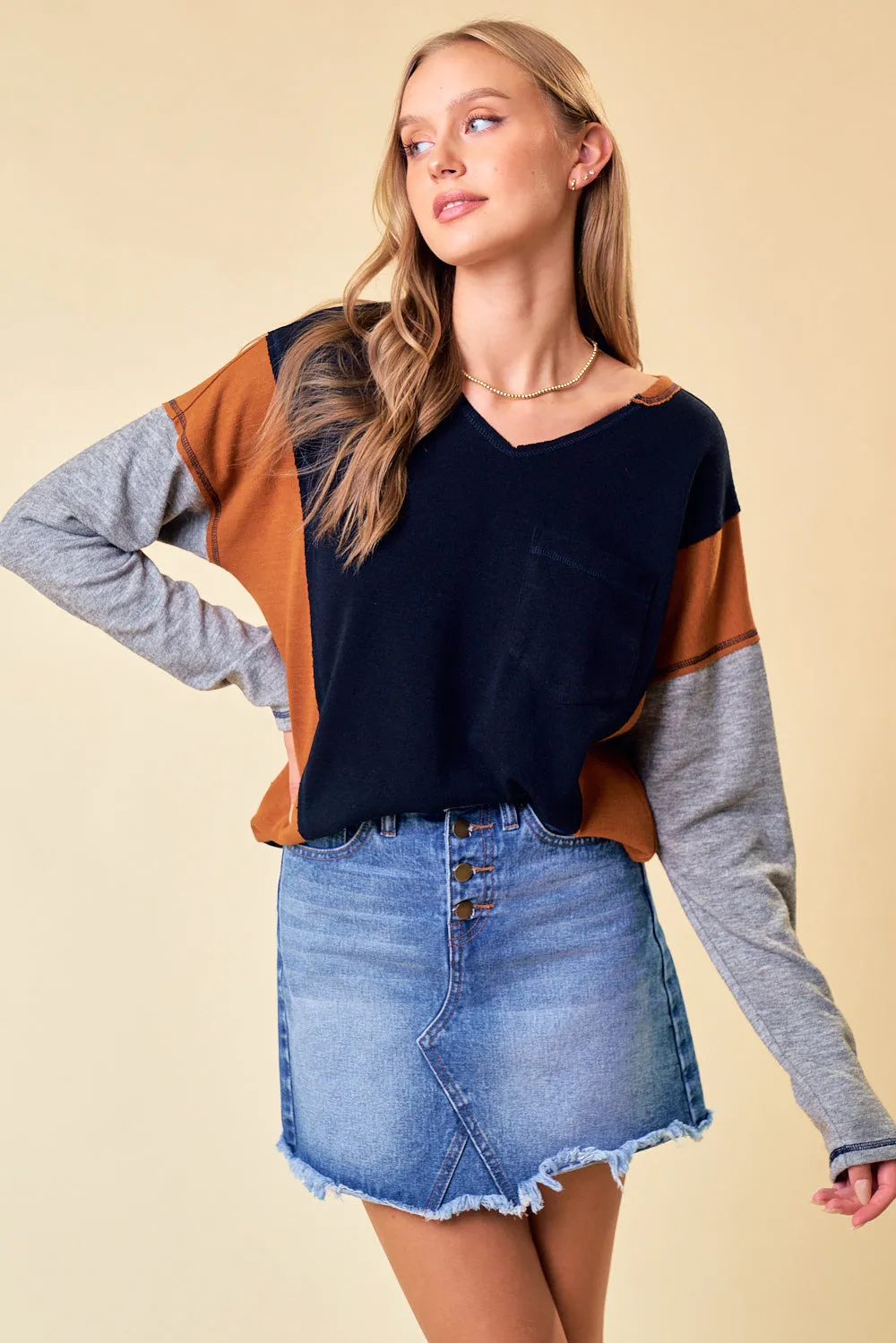 Standing Still Knit Top - Black