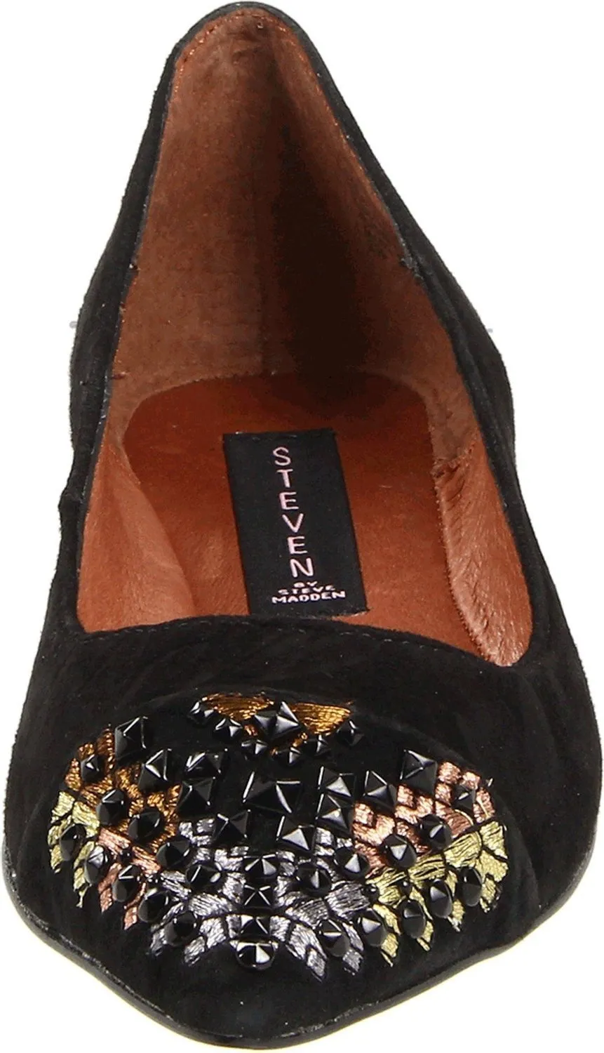 STEVEN by Steve Madden Elitte Black Suede Flats (Women)