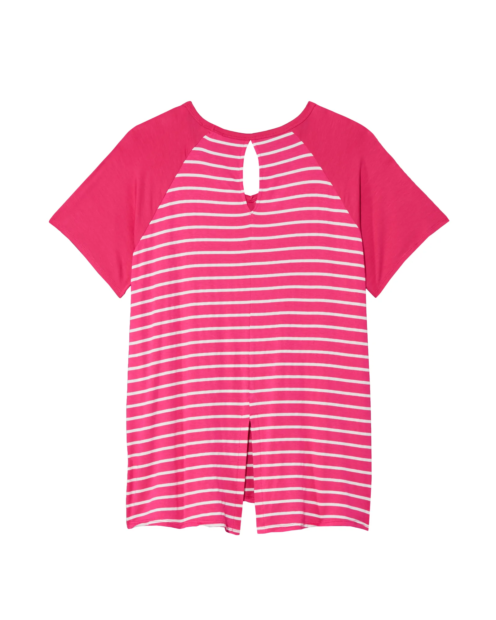 Tessie Split-Back Tee | Magenta / White