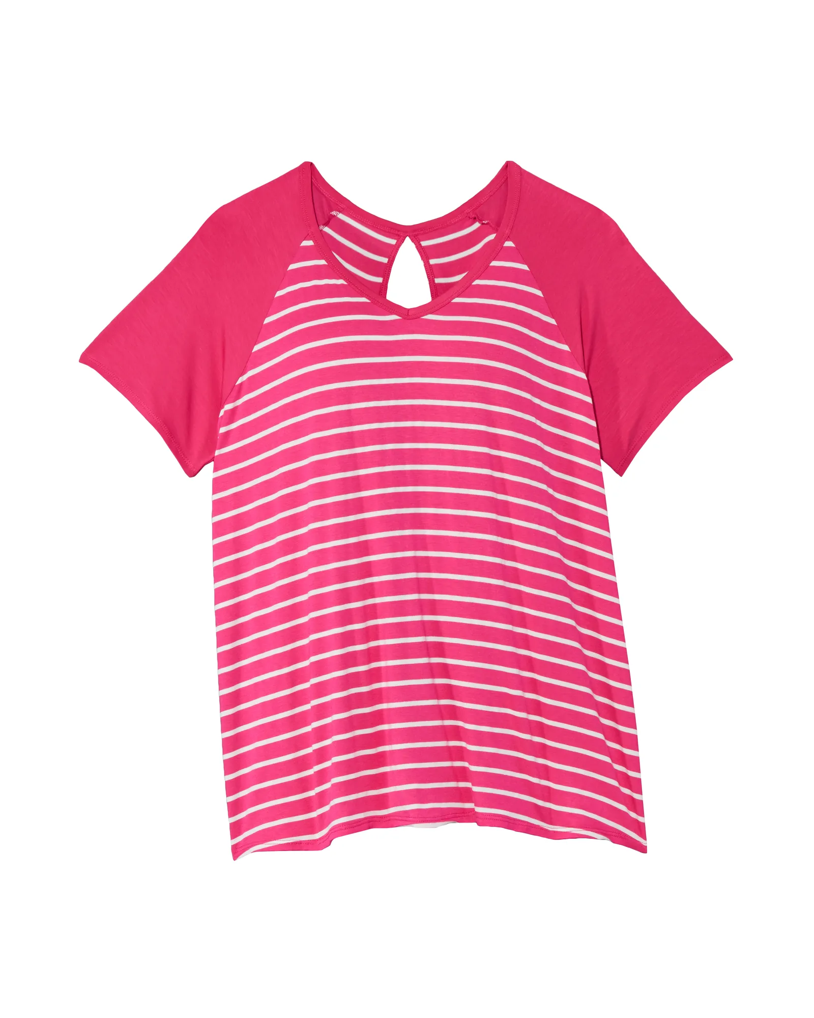 Tessie Split-Back Tee | Magenta / White