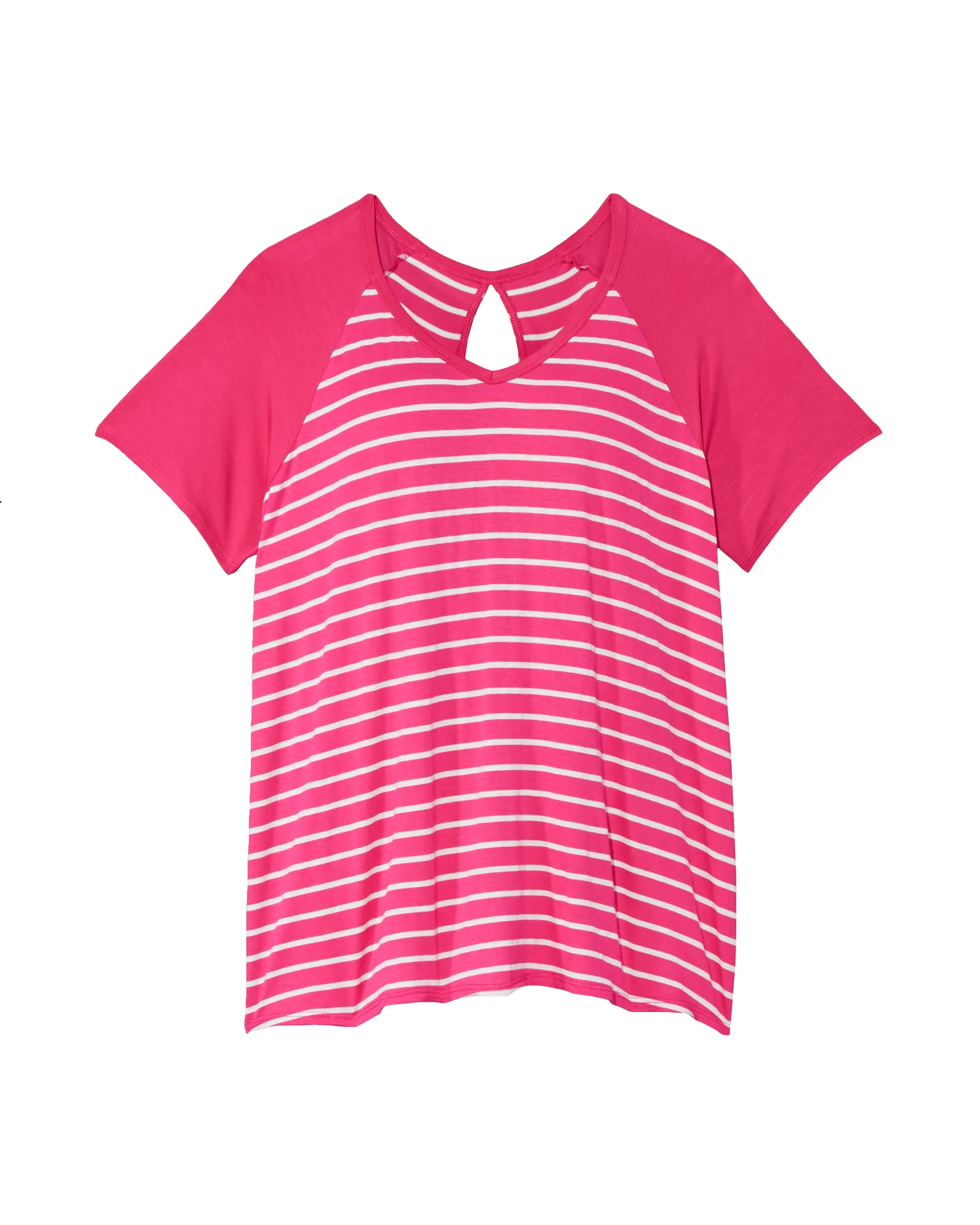 Tessie Split-Back Tee | Magenta / White