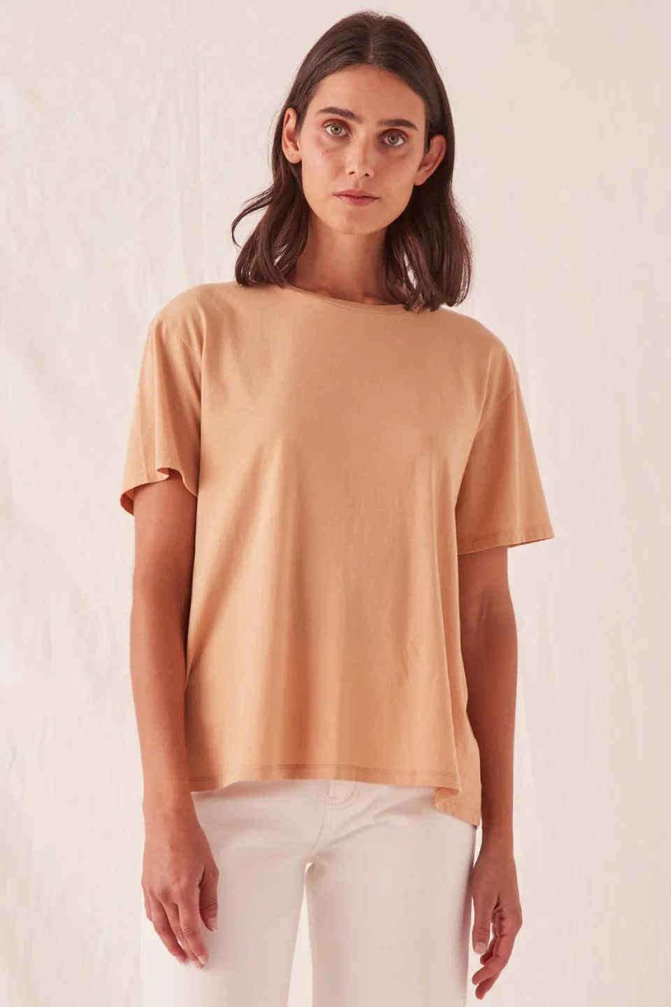 The Crew Cotton Taupe Tee