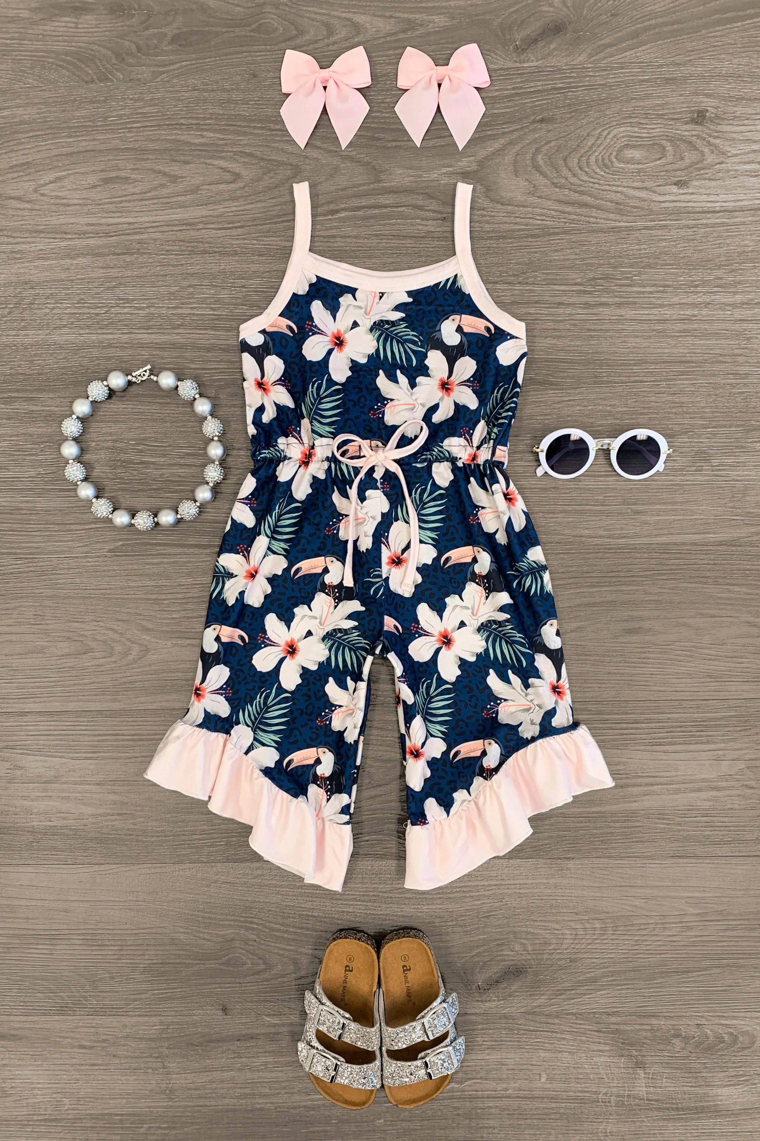 Tropical Toucan Ruffle Romper