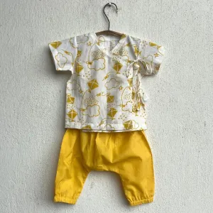 UNISEX ORGANIC PATANG ANGARAKHA WITH YELLOW PANTS