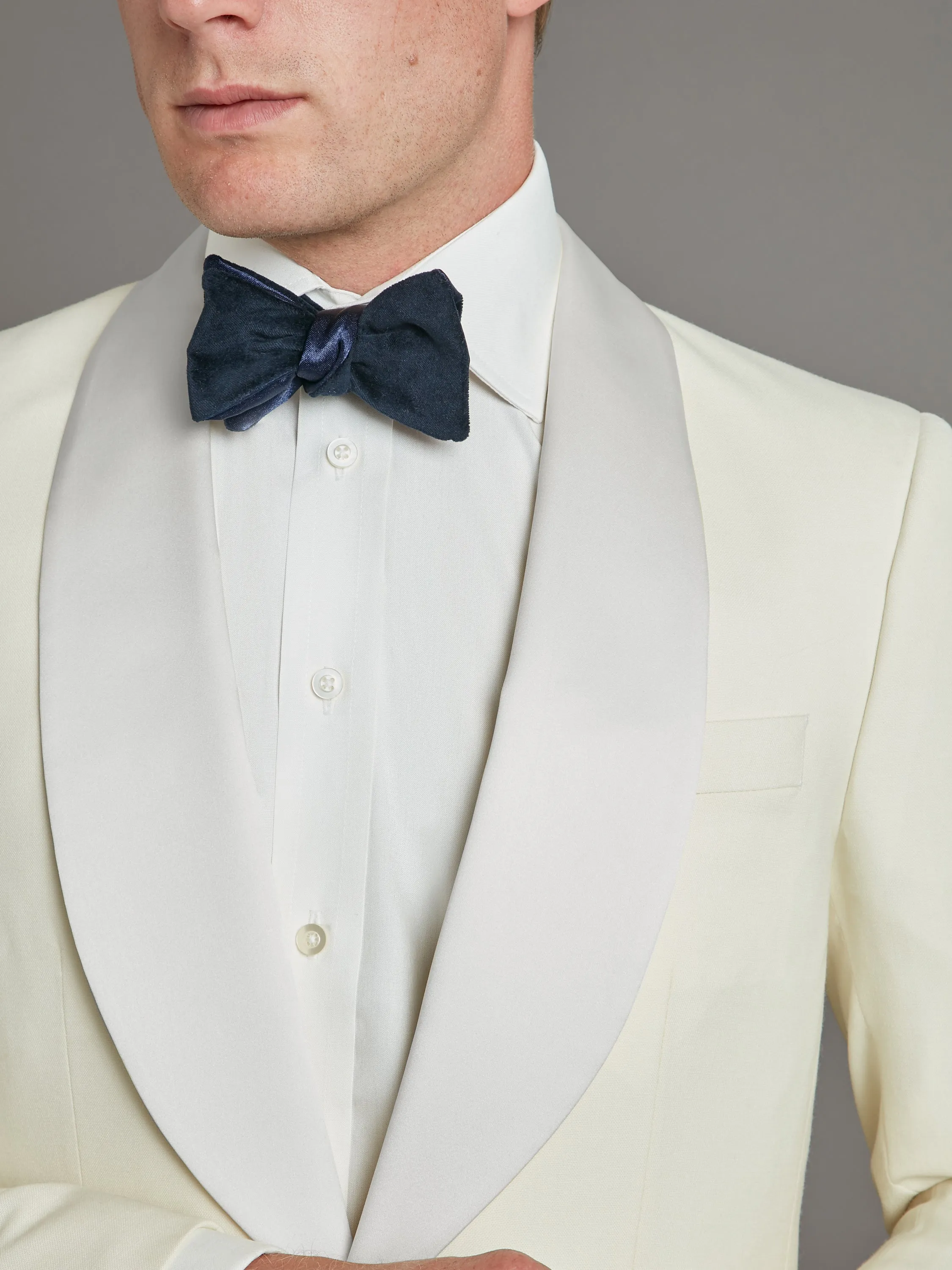 Whittaker Tuxedo Jacket - Ivory Barathea