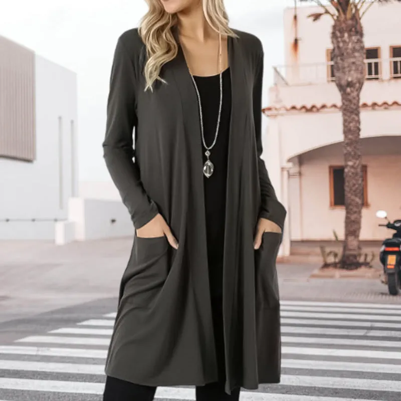 Women's Long-sleeved Mid-length Cardigan Jacket