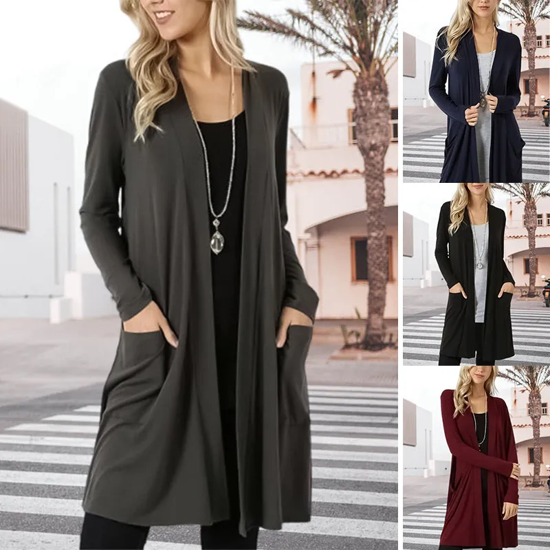 Women's Long-sleeved Mid-length Cardigan Jacket