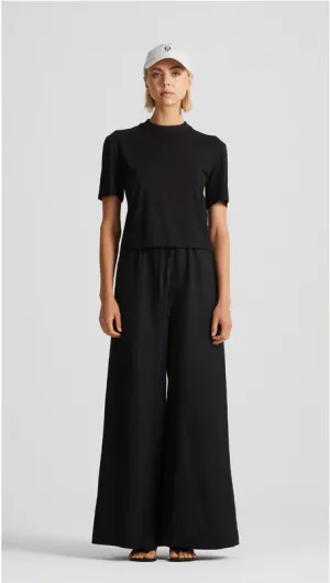 WS Essential Wide Leg Linen Pant Black